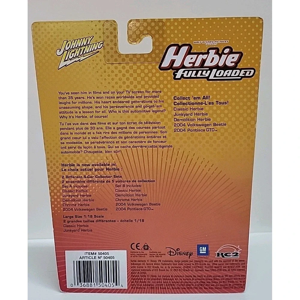 Johnny Lightning - Herbie Fully Loaded: Demolition Herbie  Nice Card Toy Collect